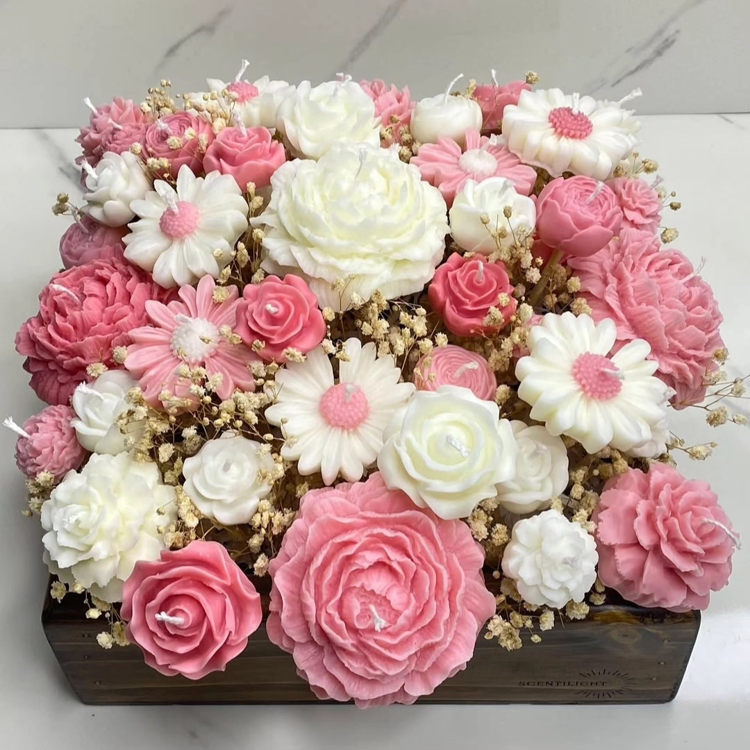 باکس مربعی بزرگ گل شمع